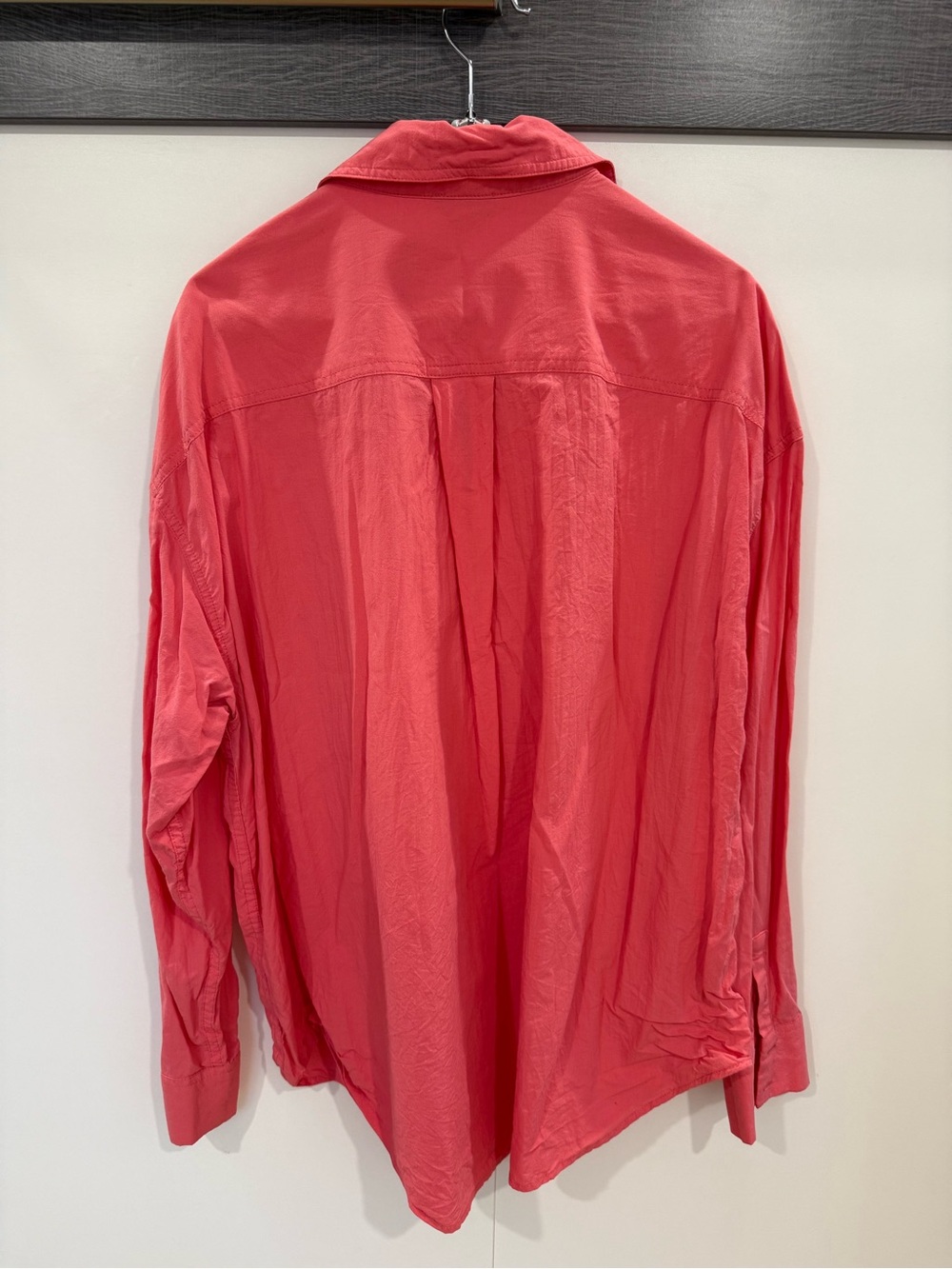 Dynamite Coral Button-Front oversized Cotton shirt - Picture 2 of 4